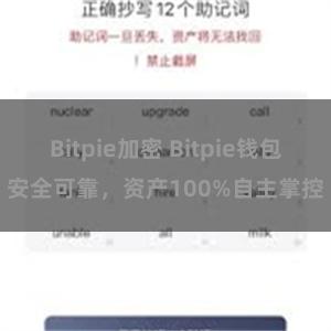 Bitpie加密 Bitpie钱包安全可靠,资产100%自主掌控