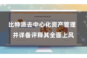 比特派去中心化资产管理  并详备评释其全面上风
